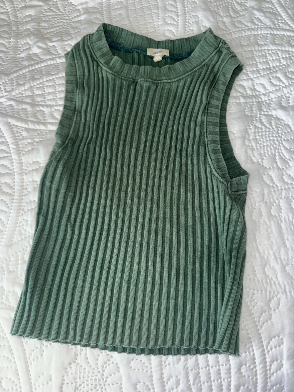 aerie Ribbed Sage Green Tank Top